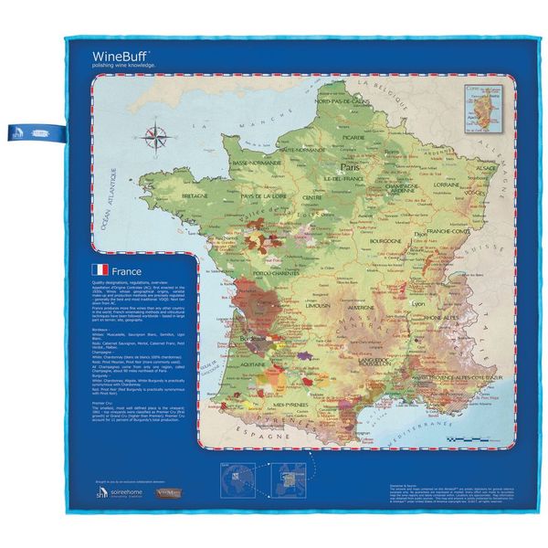 Салфетка из микрофибры для натирки стекла  France Wine Map, Soiree Home, изображение 5