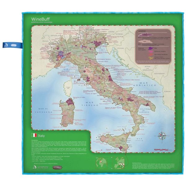 Салфетка из микрофибры для натирки стекла  Italy Wine Map, Soiree Home, изображение 5